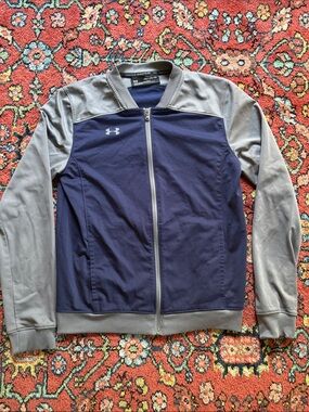 Under Armour Boys Navy and Gray Performance Track Jacket